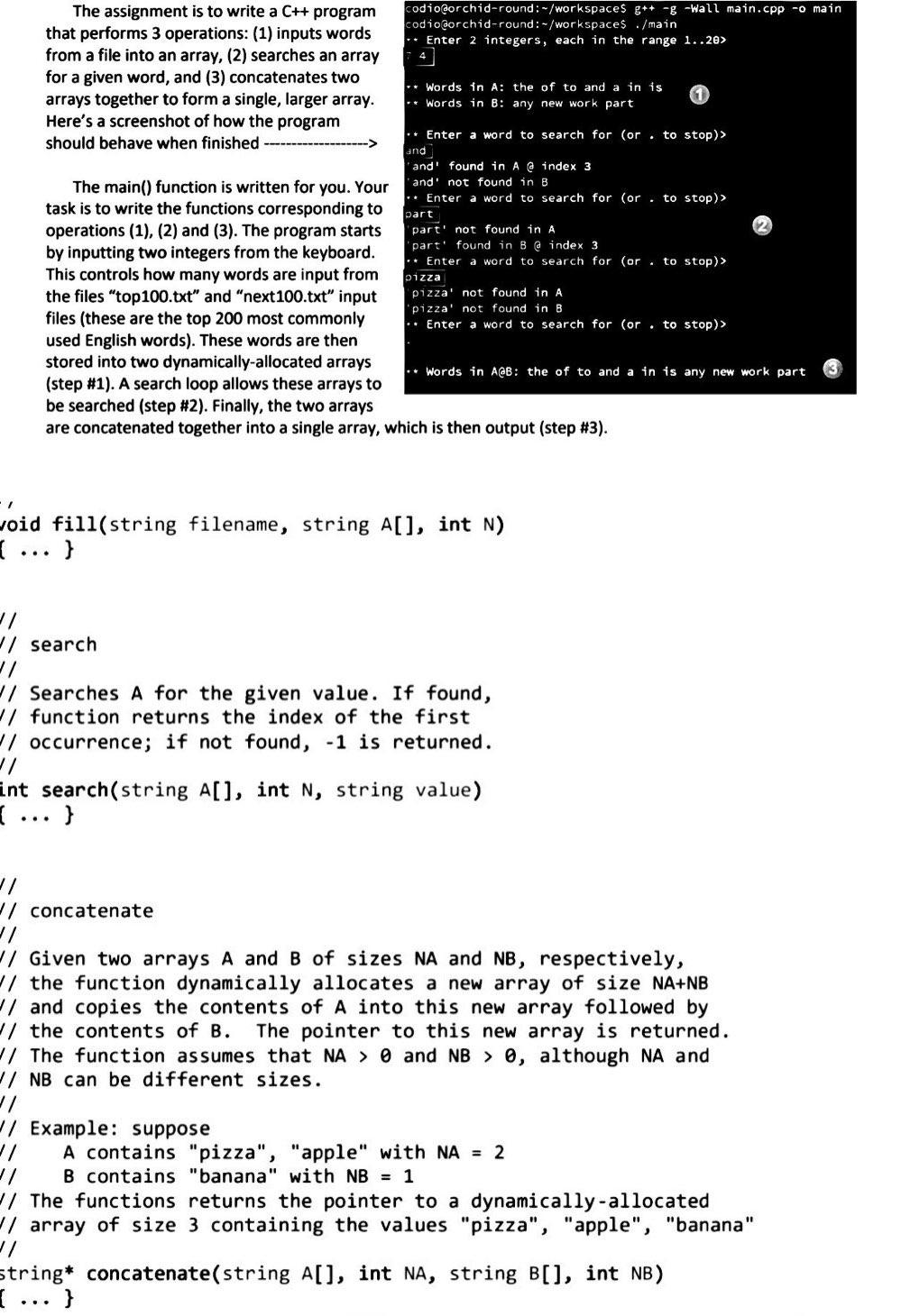 I need use string arrays and make this program work my typing