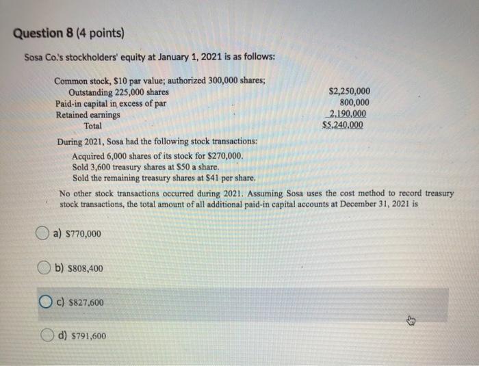 stockholders of a portion of their original investments is a a) liability