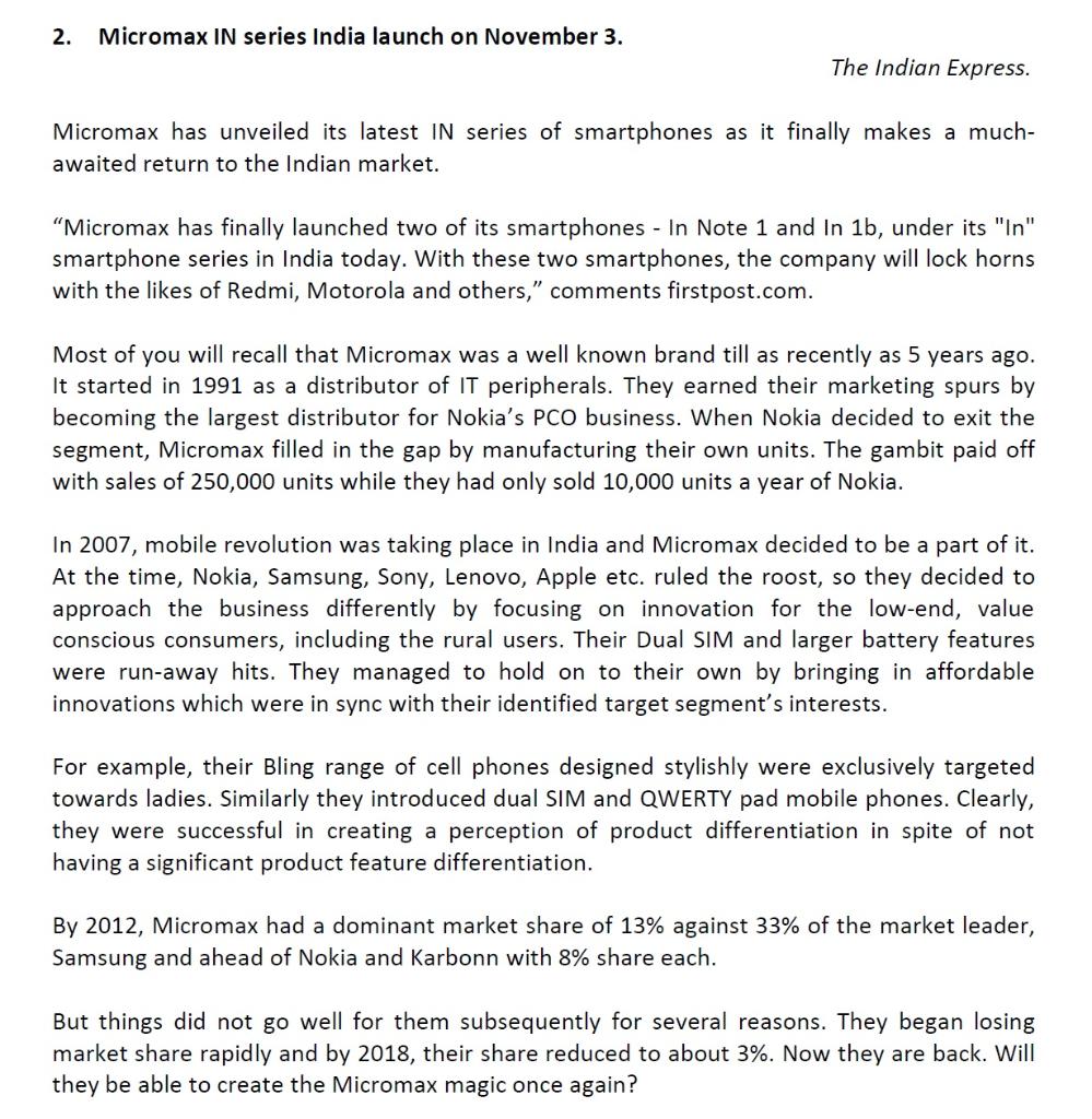 Read the article given below and answer the following Question: Discuss the