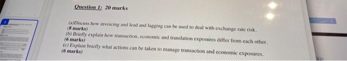 pls solve quick Question 1: 20 marks (a) Discuss how invoicing and