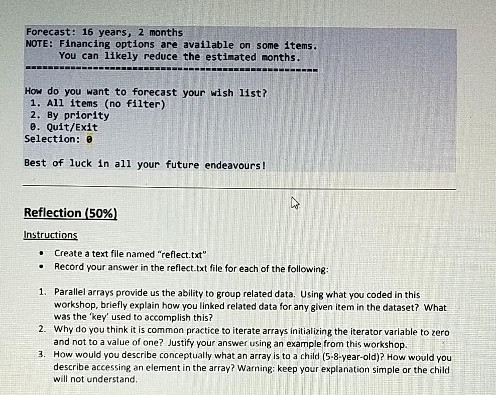 and provide the forecasted number of years and months it will take