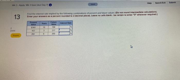  Help Seve & Ex Submit wx3 Apply Wk3 Qui due Day