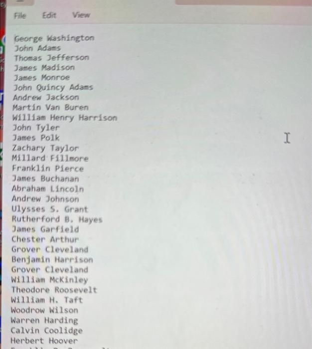 fu11 names - one per record. Each record ends with the new