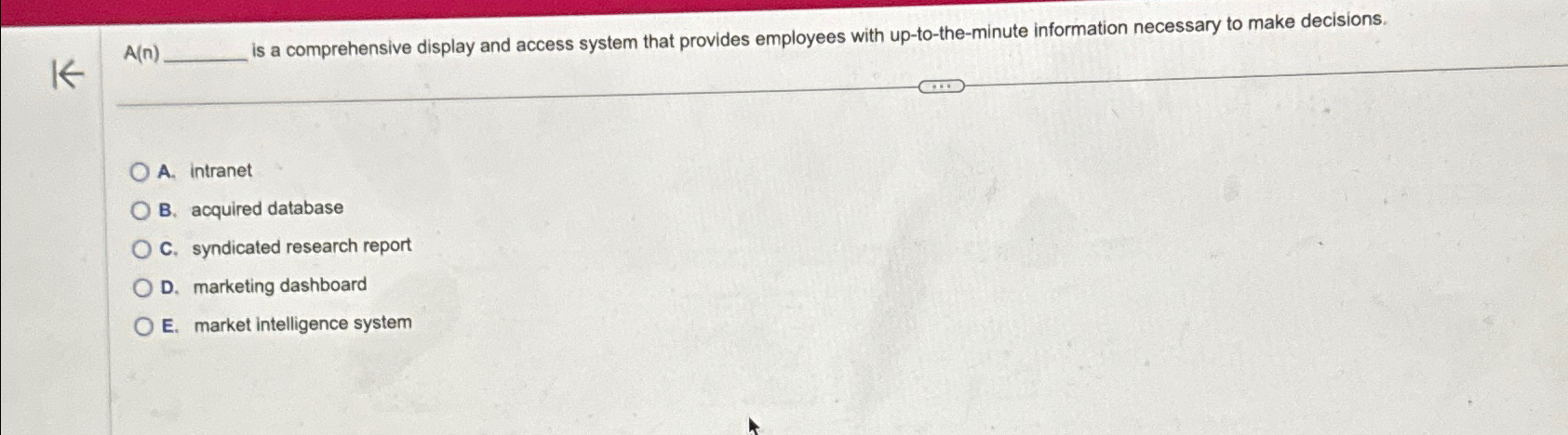  A(n) is a comprehensive display and access system that provides employees