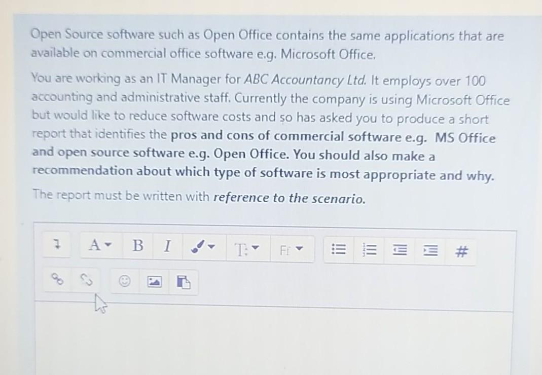  Open Source software such as Open Office contains the same applications