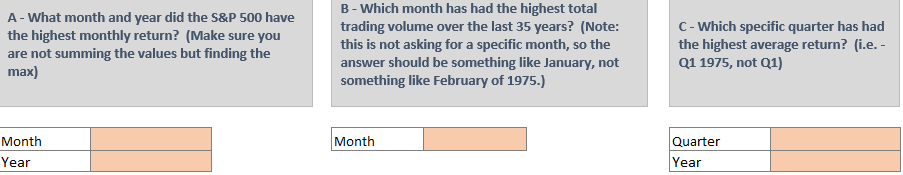 the monthly pricing data for the S&P 500. Create a series of