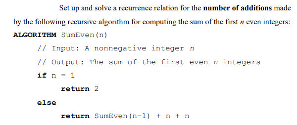  Set up and solve a recurrence relation for the number of