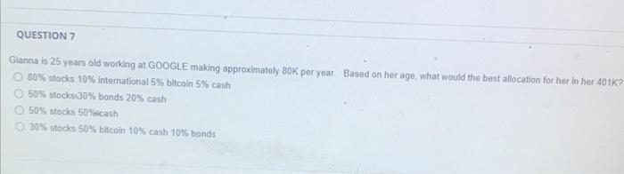 your wealth or net worth. O d. the amount of time separating