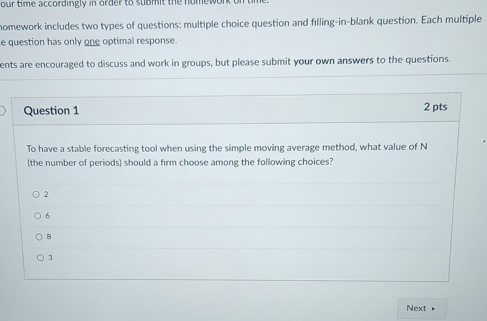 omework includes two types of questions: multiple choice question and filling-in-blank