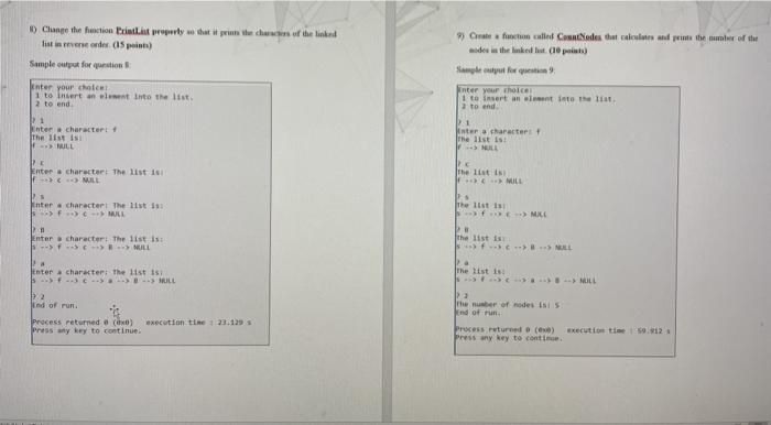 the list. 2 to end 21 Enter a character: f The 11t