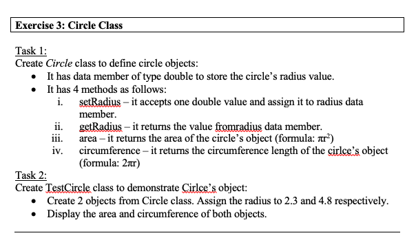 Task 1: Create a class named Numbers that has two private int