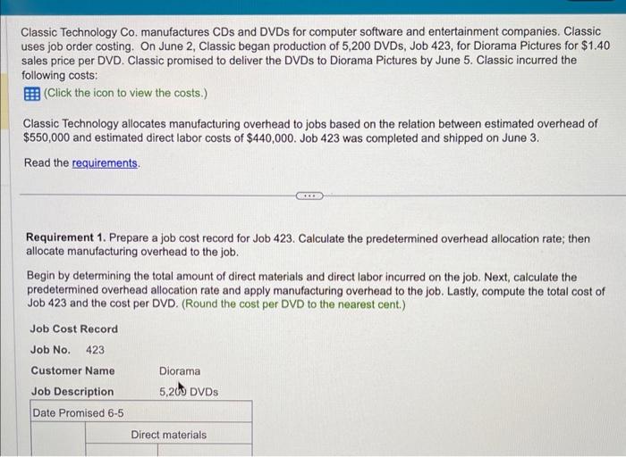  Classic Technology Co. manufactures CDs and DVDs for computer software and