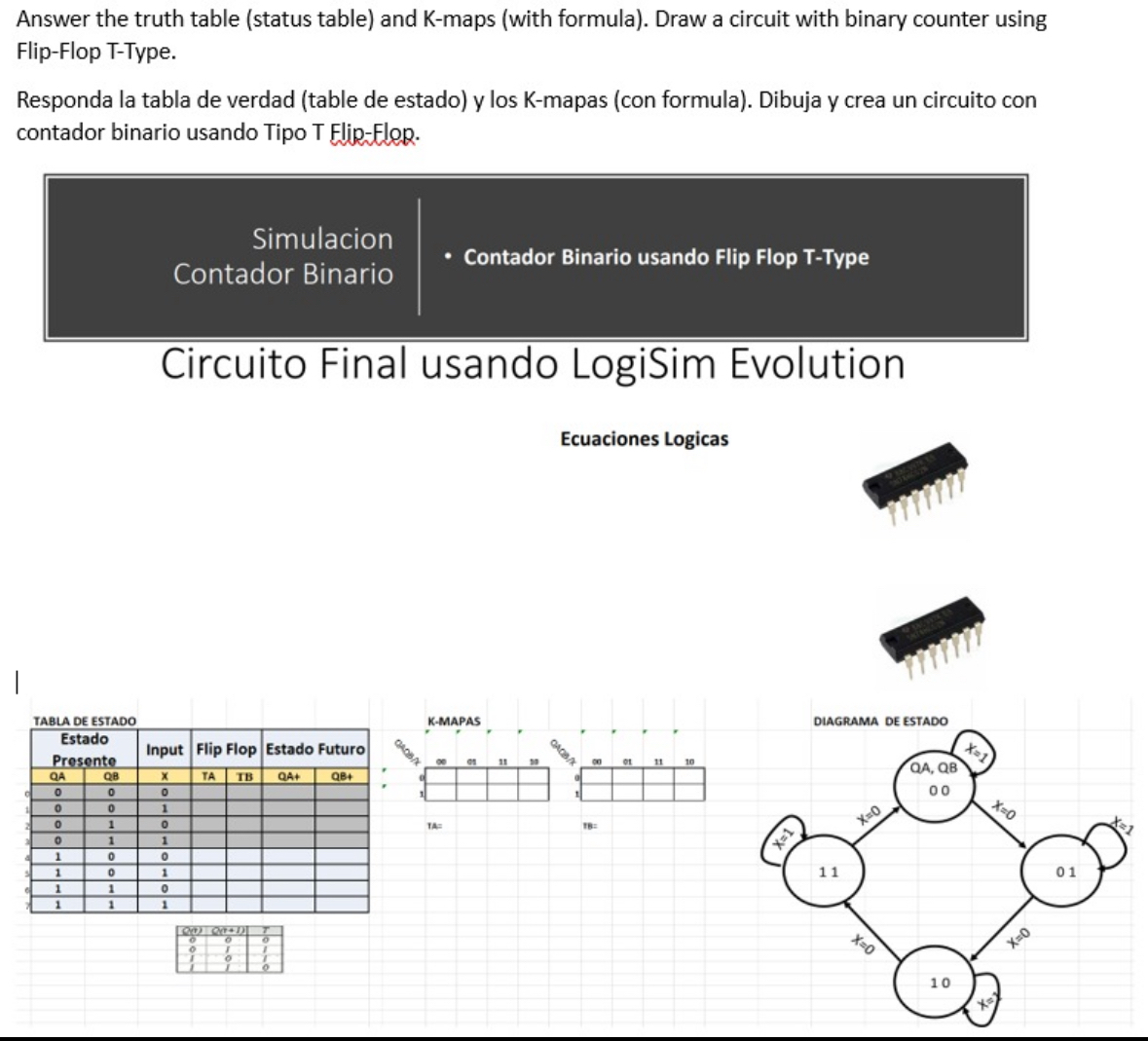  Answer the truth table (status table) and K-maps (with formula). Draw