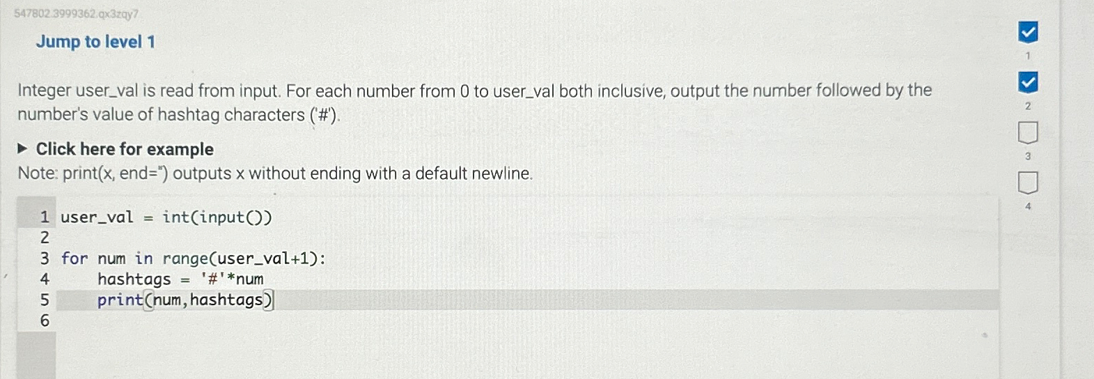 547802.3999362 qx3zqy7 Jump to level 1 Integer user_val is read from