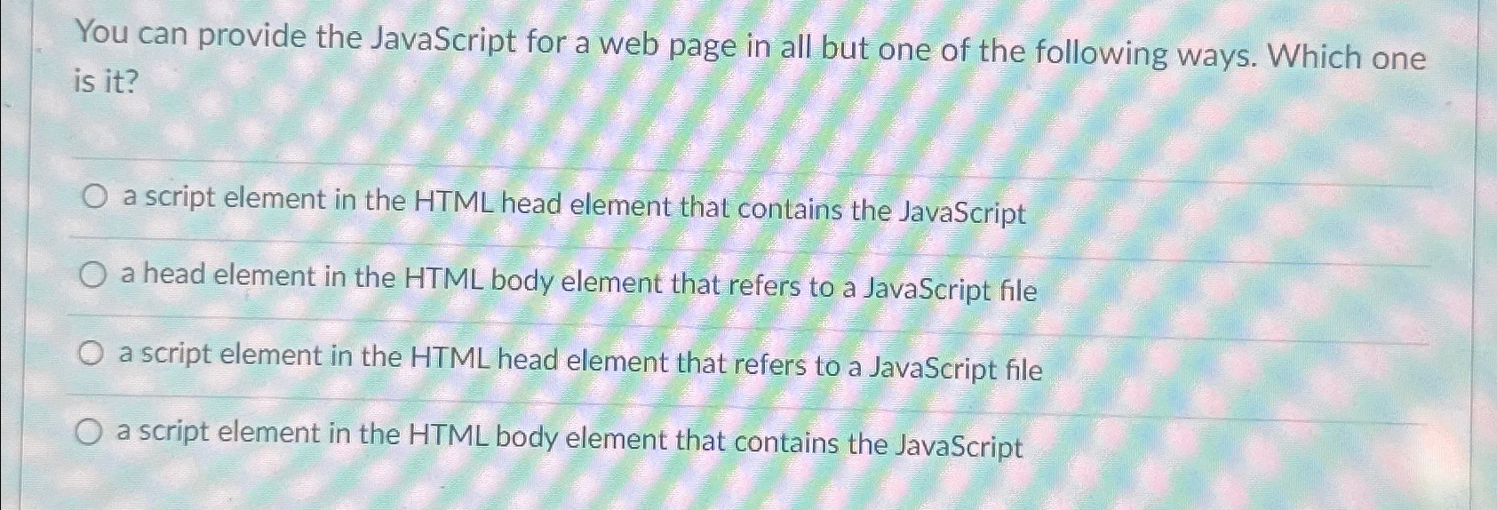  You can provide the JavaScript for a web page in all
