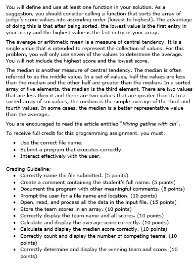 solution with some comments if possible. Project Two: Event Scoring You are