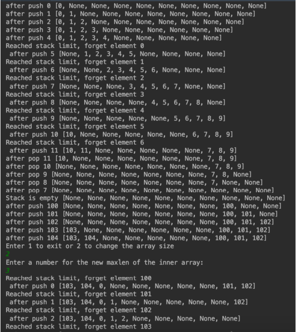 OBJECT ORIENTED PROGRAMMING IN PYTHON Give an implementation of this a LeakyStack