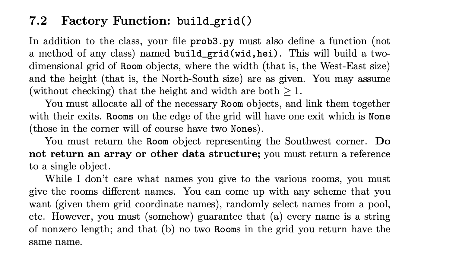 of a MUD. Each room has four exits, which often (not always)
