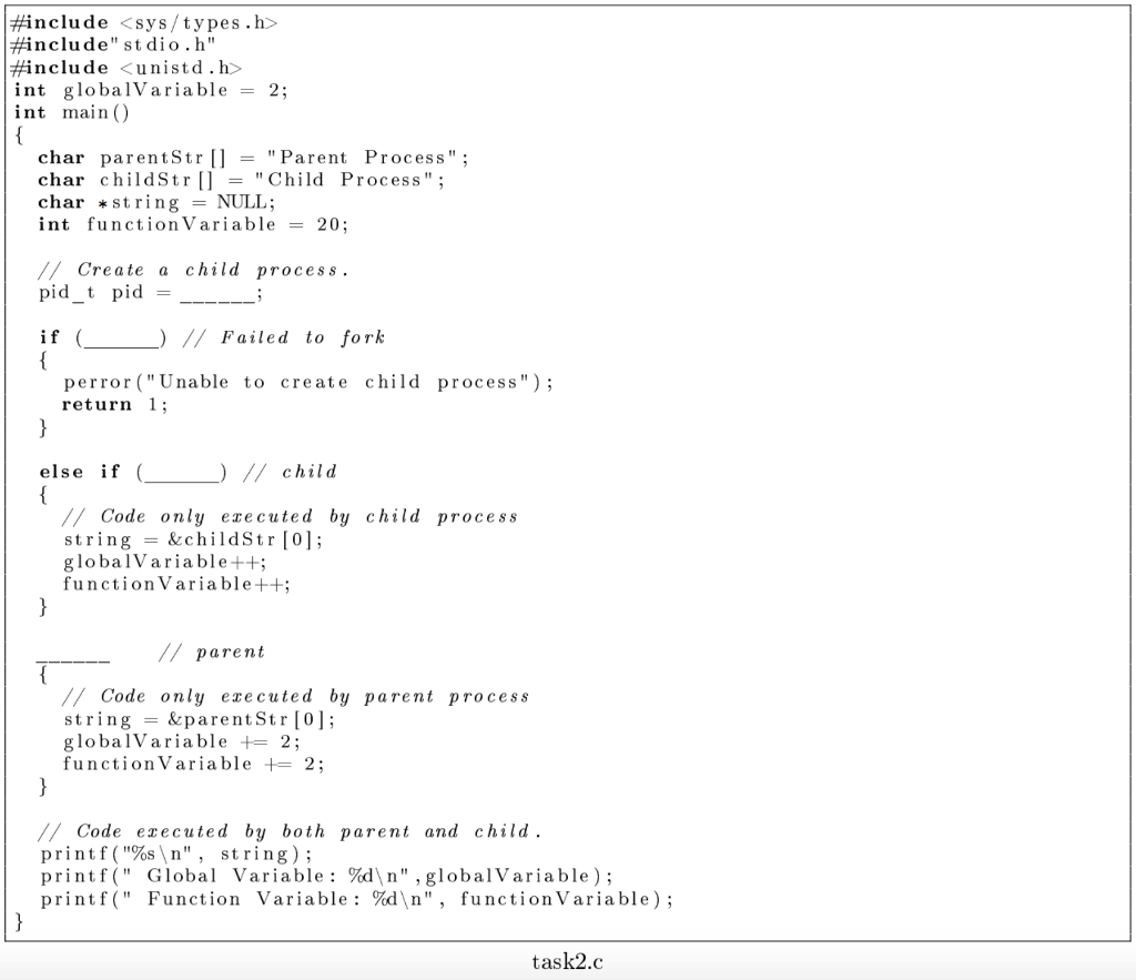 create a new process, you can use the system call 'fork(void)'. Incomplete