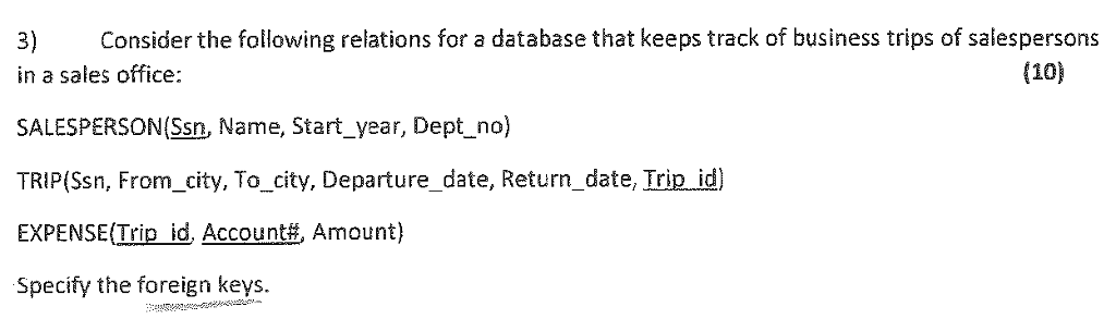  Consider the following relations for a database that keeps track of