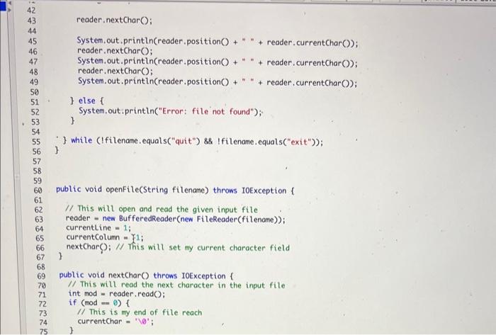 code is only printing out the "ello" with a few lines. I
