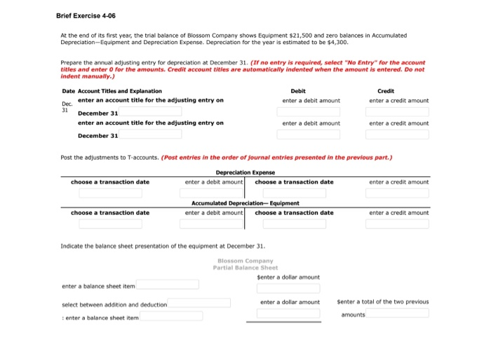 please help, will rate Brief Exercise 4-06 At the end of its