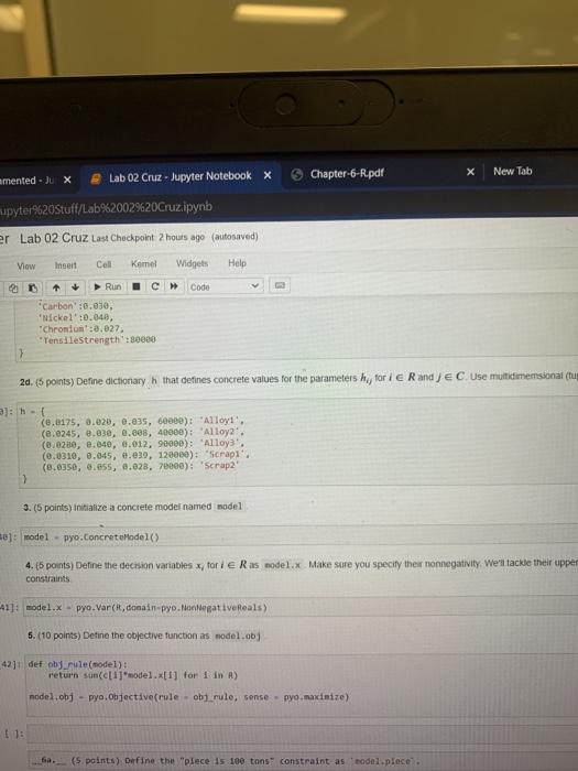 rule(model, i): return model.x[i] == 108| model.piece = pyo.Constraint(R, rule=Consti_rule) hin Recal