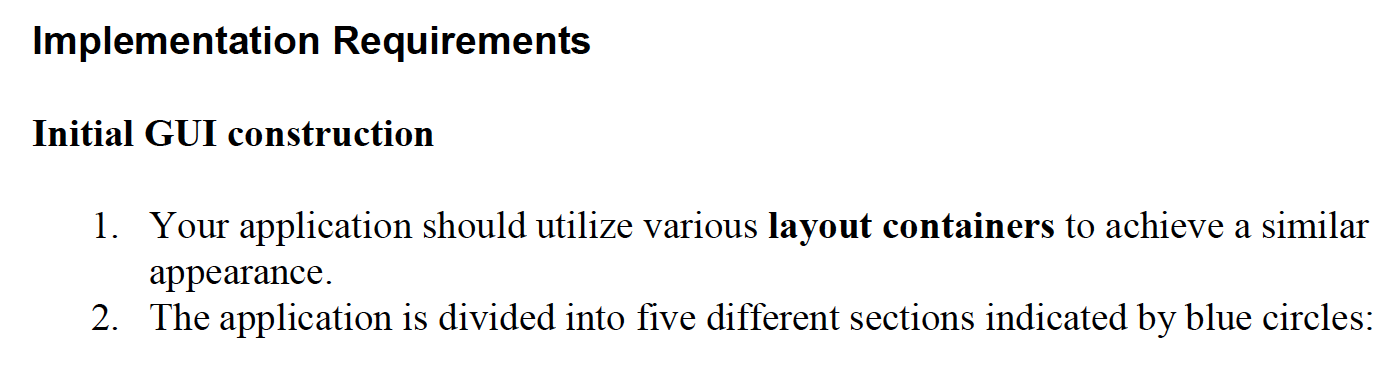 Statement Design and implement a Graphical User Interface (GUI) application that computes