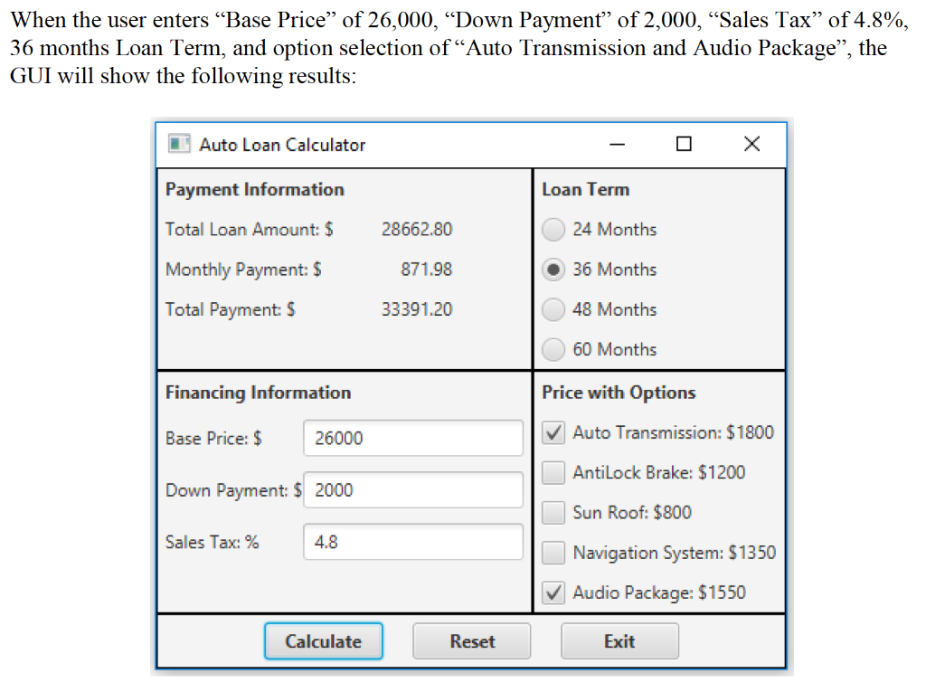 Figure 1. Initial GUI display before any user interaction. Implementation Requirements Initial