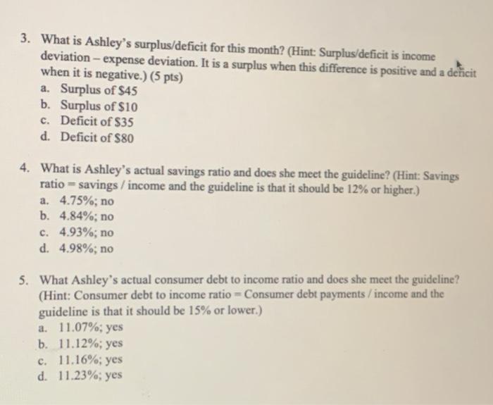 letter choice for each. You do not need to show any work.