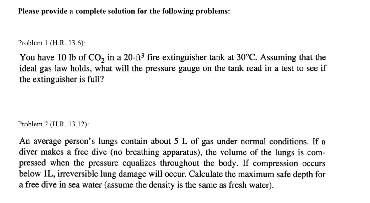  Please provide a complete solution for the following problems: Problem 1
