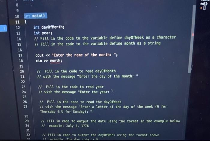 #include 11 for string 7 using namespace std; 8 9 10 int