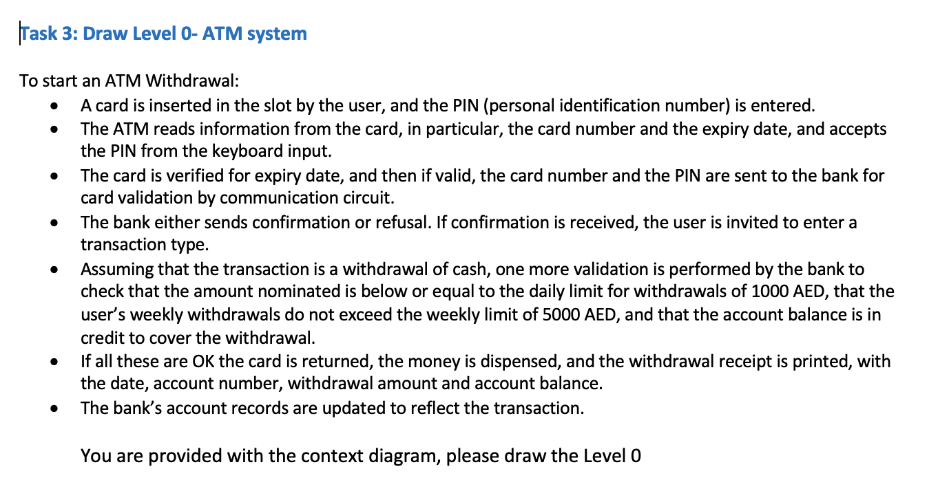 Please use Lucid chart to draw and include each step Task 3: