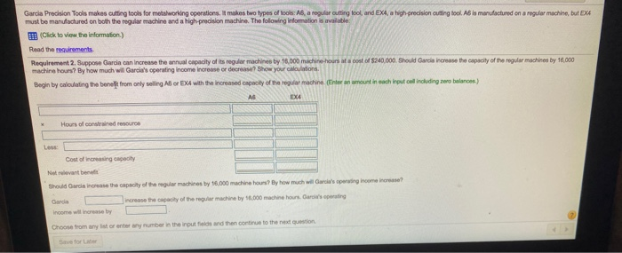 operations. It makes two types of tools: A, a regular cutting tool,