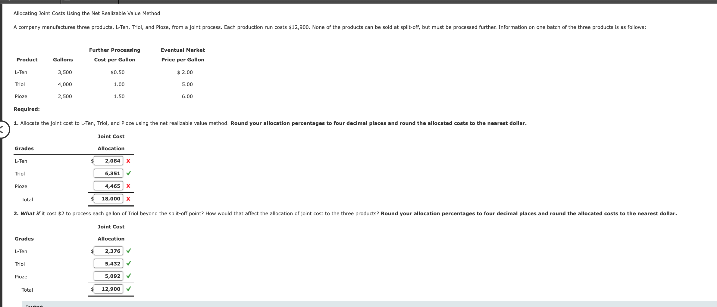  red x means sanswer is wrong do not put same asnwers