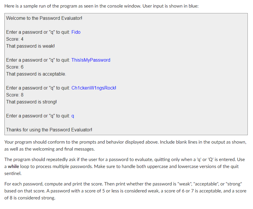 Please Please PLEASE read the requirements correctly. Your program should include the