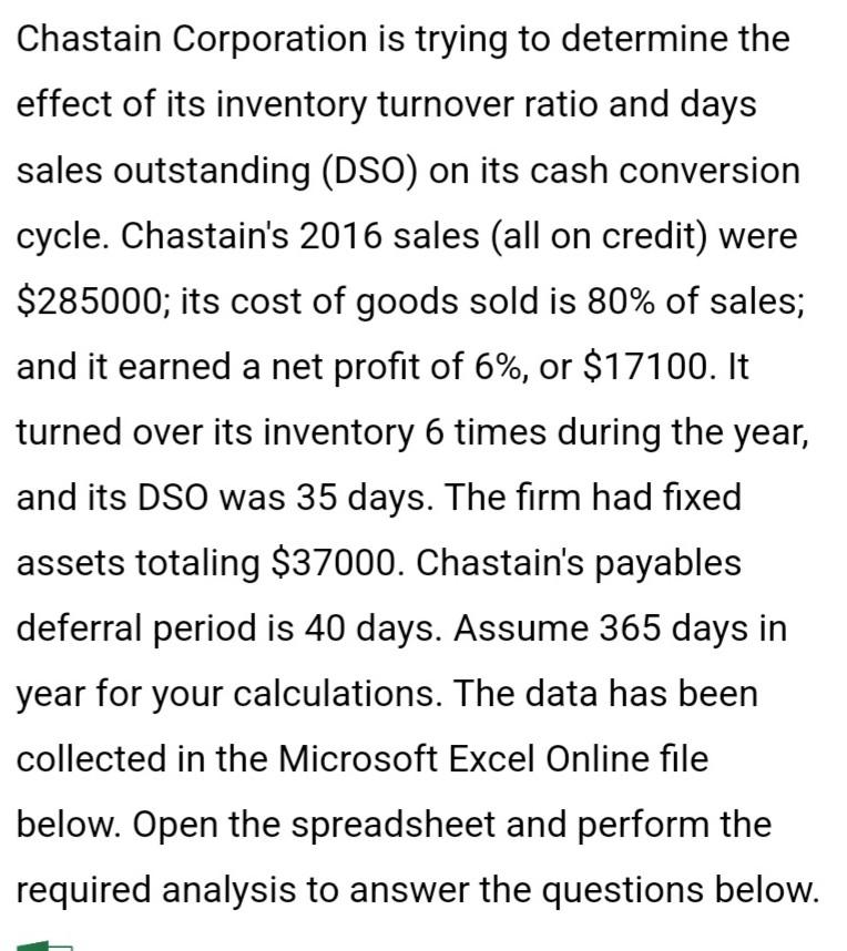 decimal places. Do not round intermediate calculations. 3 days b. Assuming Chastain