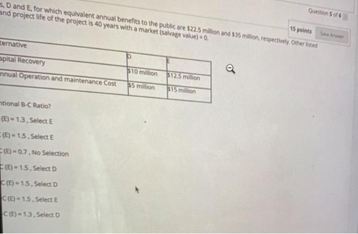 annual benefits to the puk 22.5 information in the table below, knowing