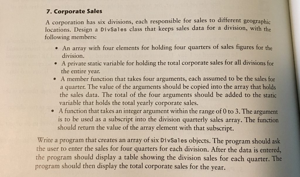 page 812 (60 points) If the class DivSales is declared in a