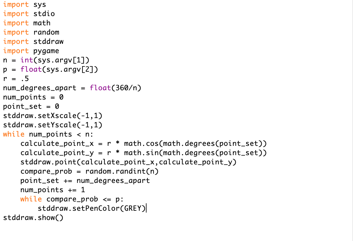 one wonky point by starting at 0 for the angle. I also