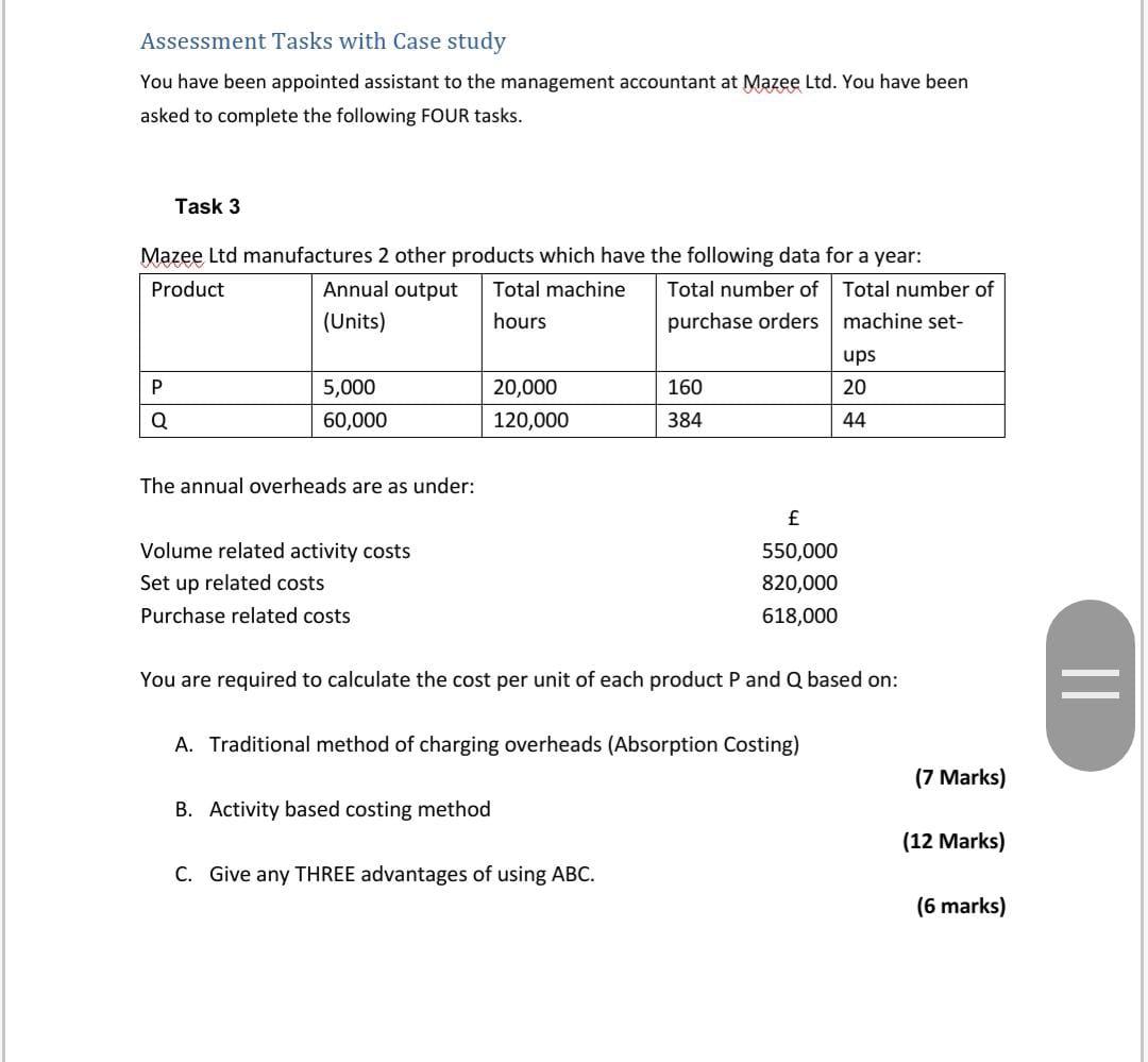 Assessment Tasks with Case study You have been appointed assistant to