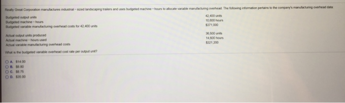 O A. Static-budget amount-Fixed overhead allocated for actual output O B. Actual