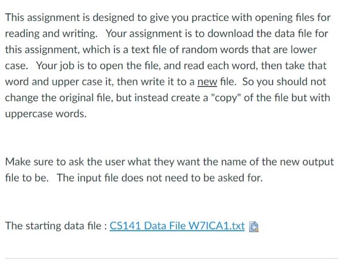  JAVA This assignment is designed to give you practice with opening