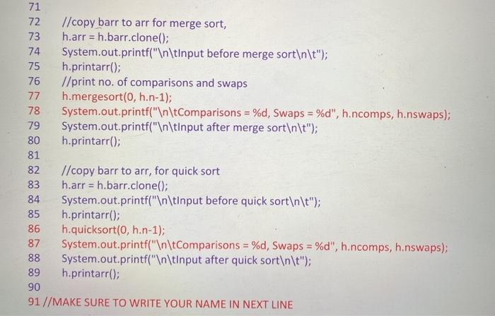 main method that should not be revised. it goes from line 1