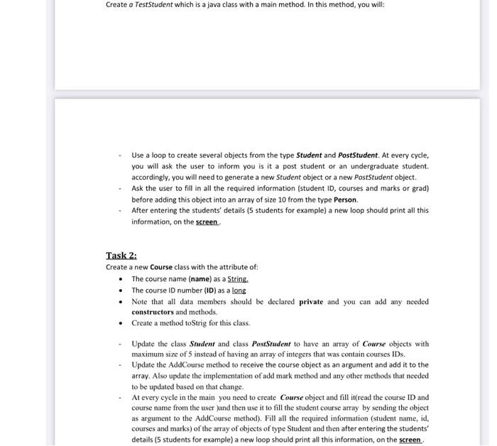 NetBeans. Each task should be completed in a separate class Task 1: