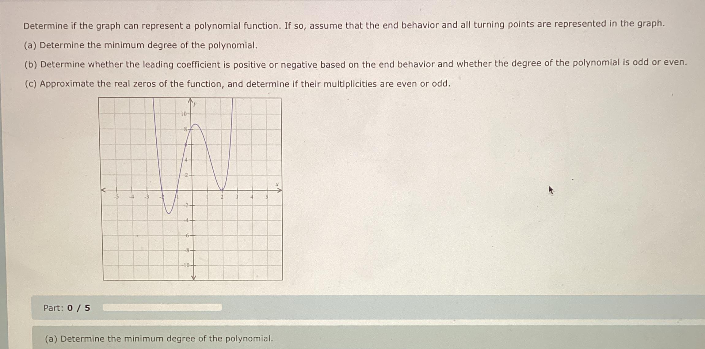  Determine if the graph can represent a polynomial function. If so,