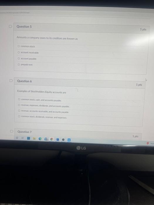 Which of the following is not an asset? Cou Commons obupole Account