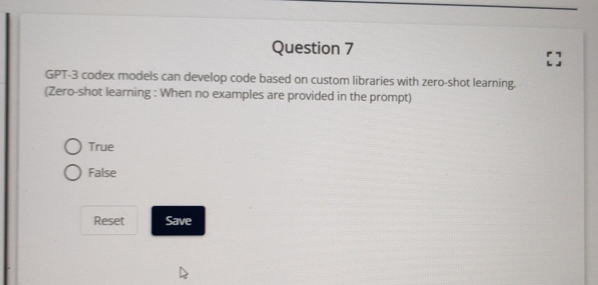  Question 7 GPT-3 codex models can develop code based on custom