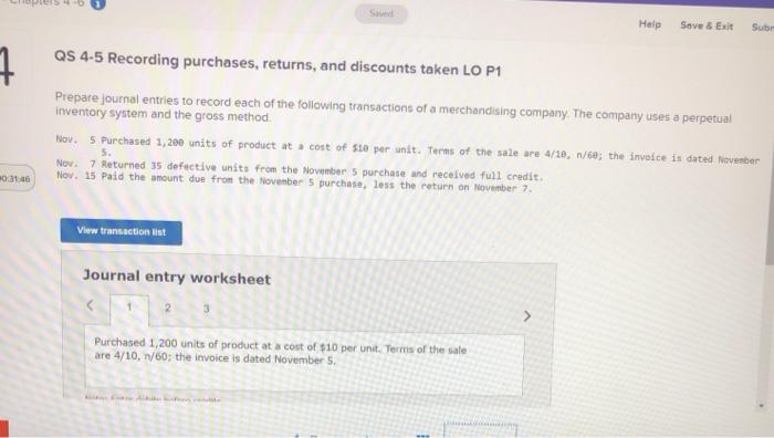  Halp Save & Exit Sub 1 QS 4-5 Recording purchases, returns,