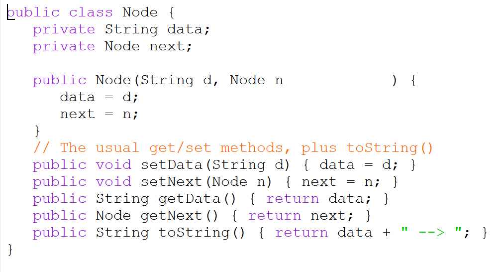 for LinkedList class. You need to download Node.java, LinkedList.java. These were discussed
